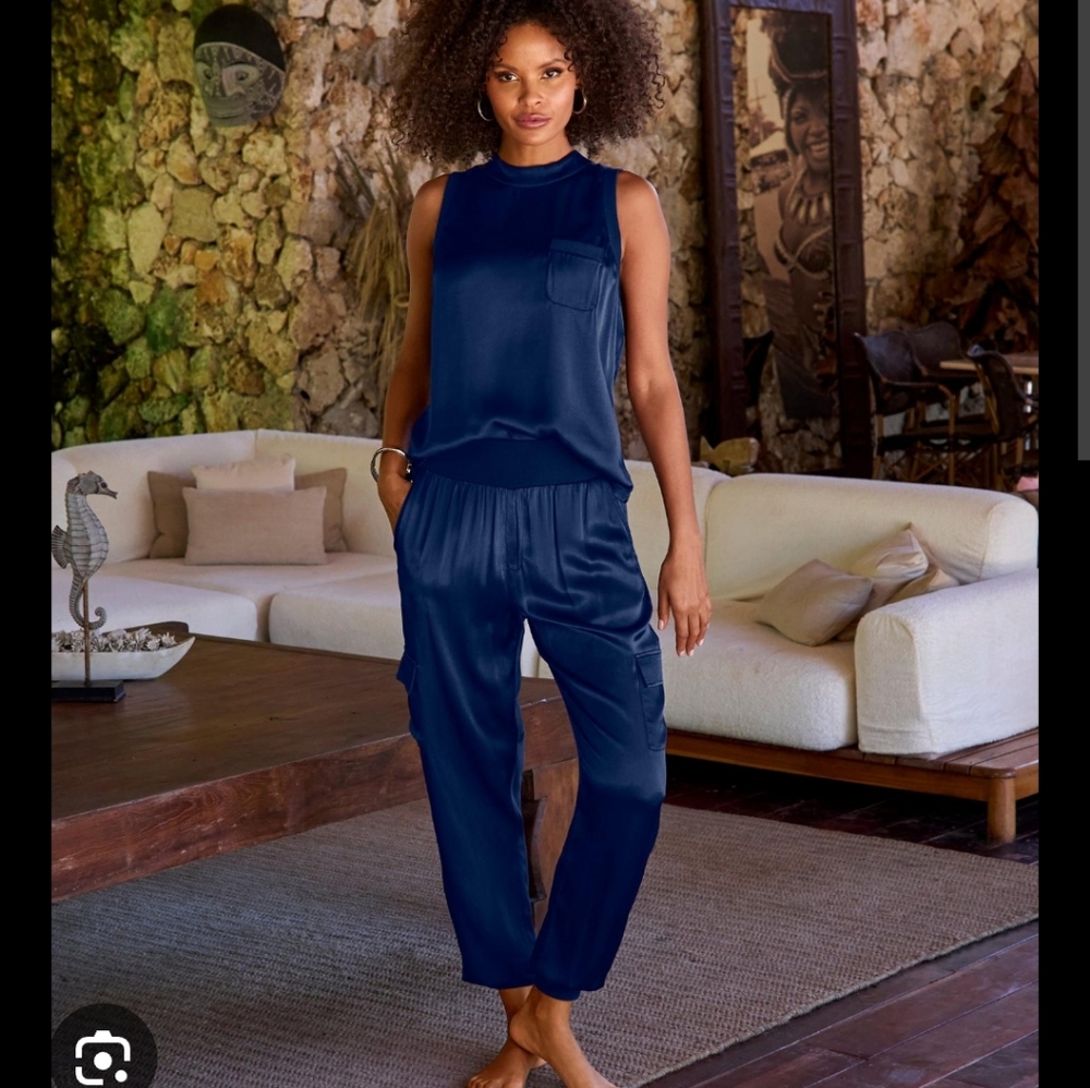 NWT Boston Proper charmeuse cargo set